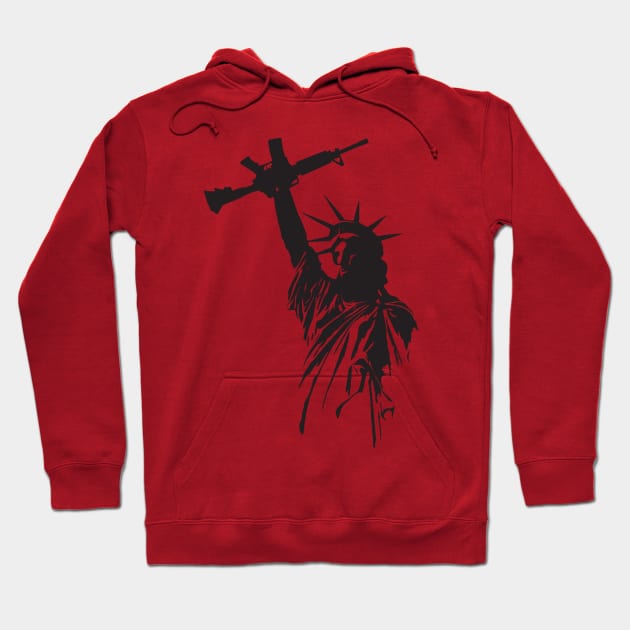 Pro Second Amendment 2A Lady Liberty With Raised Firearm Hoodie by Nonstop Shirts